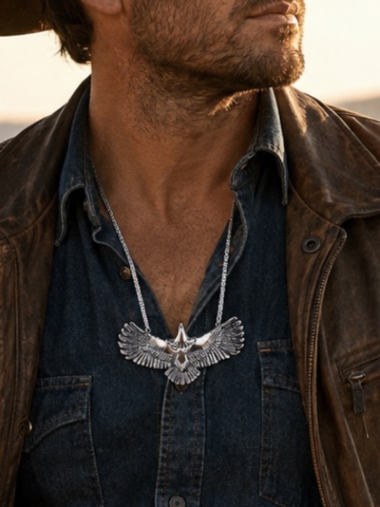 Anthropologie Other - Silver Eagle Pendant Necklace - Stylish Bird Wing Design